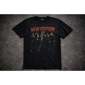 2016 New Edition Tour T-Shirt XL Black Red Hip Hop R&B Group Graphic VTG